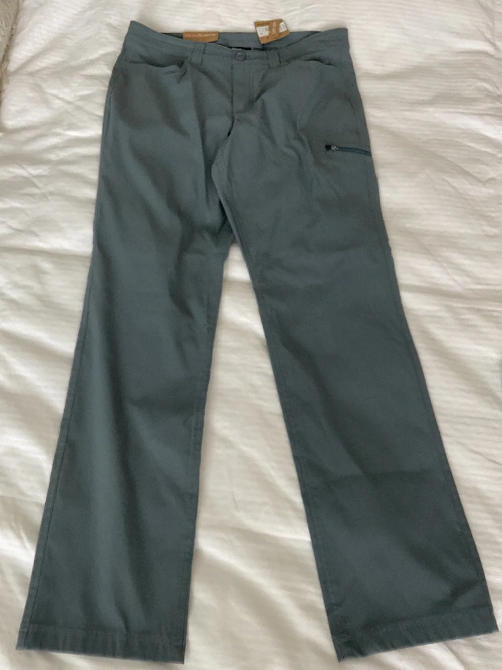 NWT Eddie Bauer grey blue Rainer pants 8